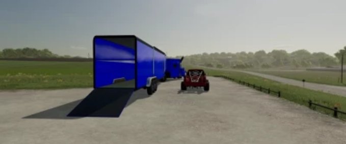 Sonstige Anhänger Triaxle Enclosed Trailer Landwirtschafts Simulator mod