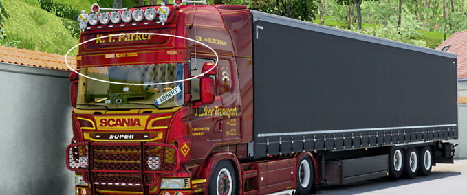 Trucks RJL Scania Painted SunShield + Antenna CB  Eurotruck Simulator mod