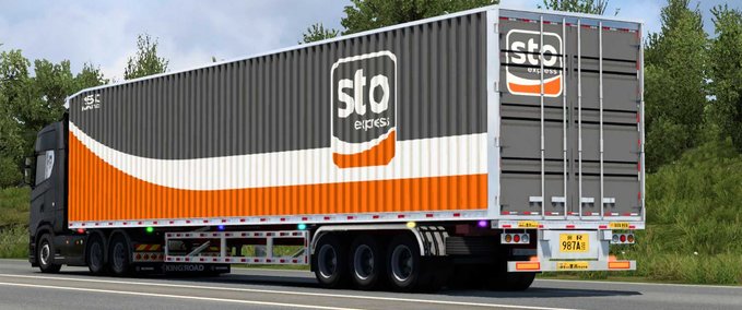 Trailer 55ft Container Trailer - 1.46 Eurotruck Simulator mod