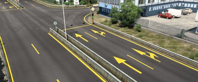 Sonstiges Yellow Road Markings [1.46] Eurotruck Simulator mod
