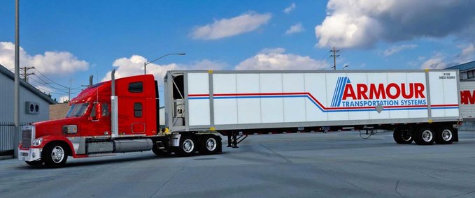 Trailer Ownable Pioneer Gooseneck w/Reefer Container - 1.46 American Truck Simulator mod