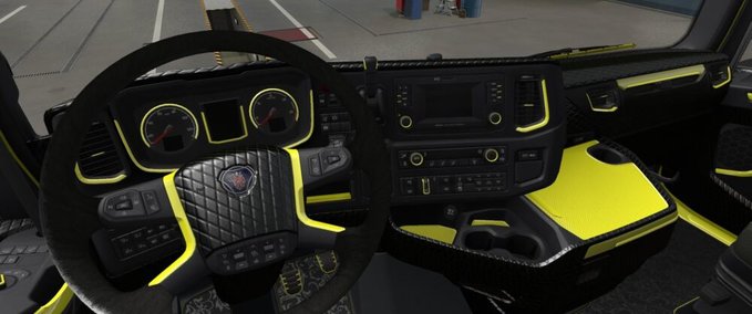 Trucks Scania 2016 Black & Yellow Interior - 1.46 Eurotruck Simulator mod