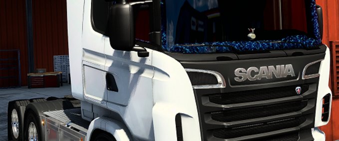 Interieurs Scania RJL Topline Interior + Exterior Blue Danish Plush Eurotruck Simulator mod