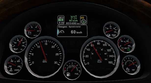 Kenworth T680 | T880 Metric Speedometer 160 km/h - 1.46 - Thumbnail 1