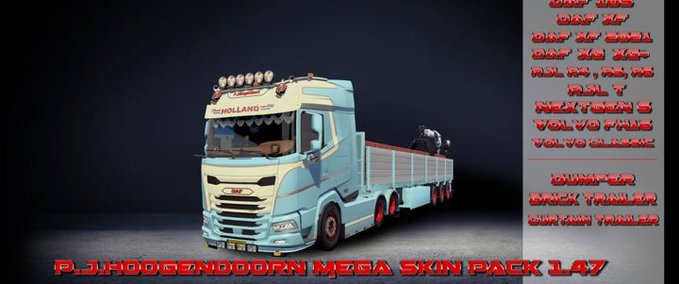 Trailer Skins and Trailers Mega Pack P.J.Hoogendoorn - 1.46/1.47 Eurotruck Simulator mod