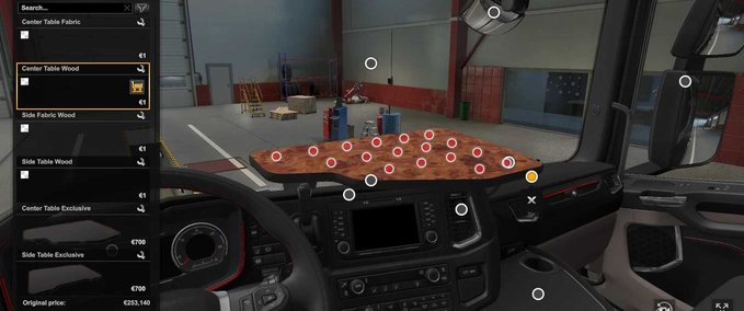 Trucks Scania NG Interior LED Light Table Dashboard Slots  Eurotruck Simulator mod