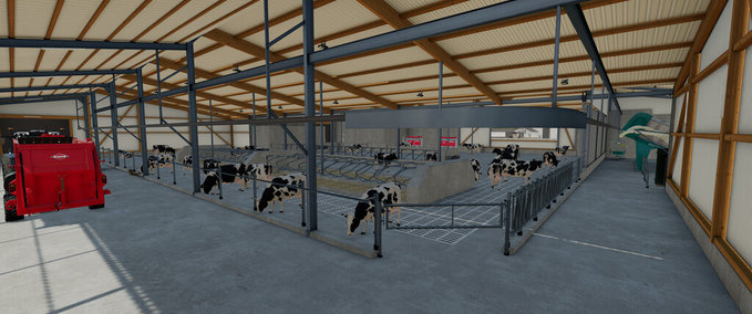 Platzierbare Objekte Großer Kuhstall Mit LIZARD Futterautomat Landwirtschafts Simulator mod