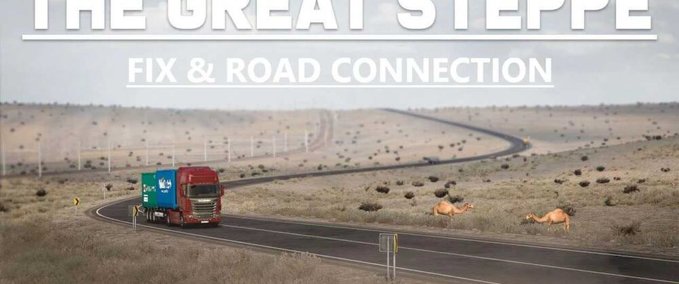 Mods The Great Steppe Fix & Road Connection Eurotruck Simulator mod