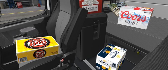 Trucks New Cockpit Accessory Crates of Beer American Truck Simulator mod