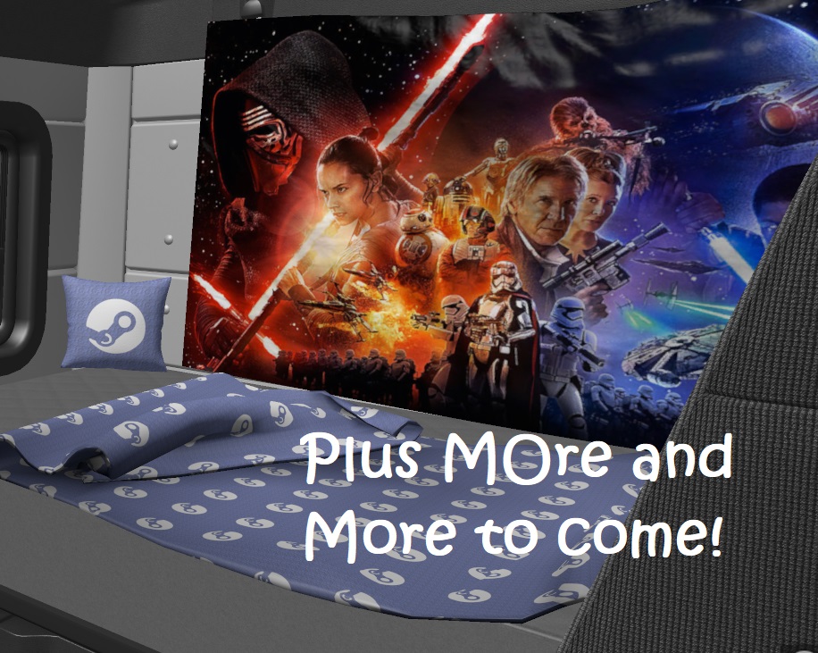 Posters, pillows and blankets in the cab of the truck  thumbnail 6