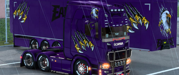 Trucks Scania Bright Purple Eagle Skin Eurotruck Simulator mod