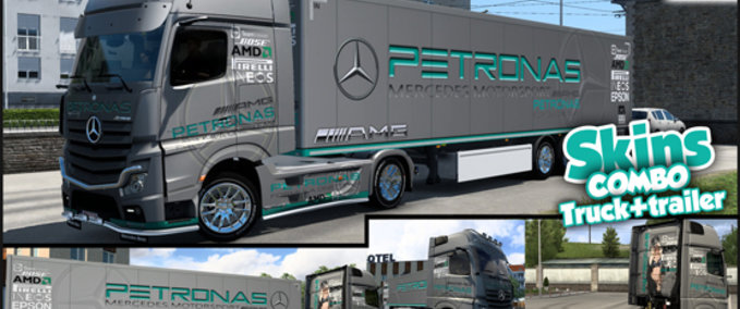 Trucks Mercedes Petronas Skin Combo Eurotruck Simulator mod