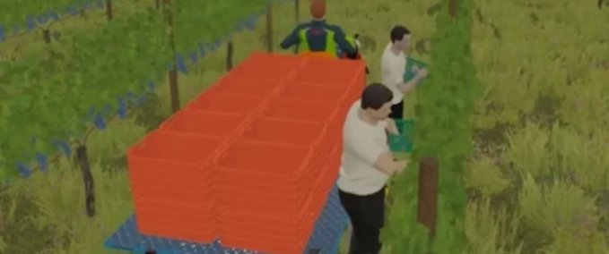Platzierbare Objekte Weinlese mit Arbeitern Landwirtschafts Simulator mod