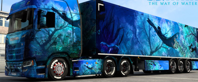 Trucks Scania Avatar "The Way of Water" Skin Eurotruck Simulator mod