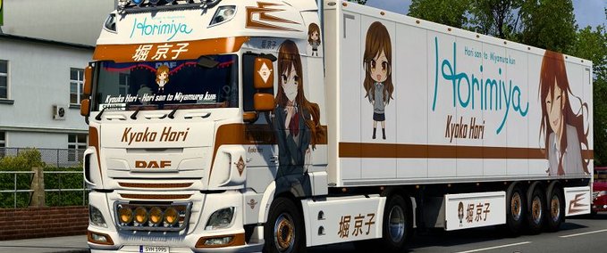Trucks DAF XF 106 Kyouko Hori – Hori san to Miyamura kun Combo Skin Eurotruck Simulator mod