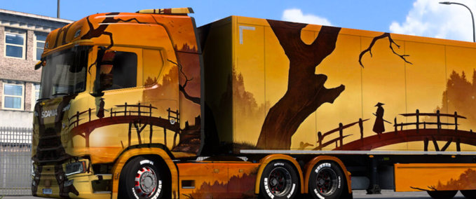 Trucks Scania Samurai Painting Art Skin Eurotruck Simulator mod