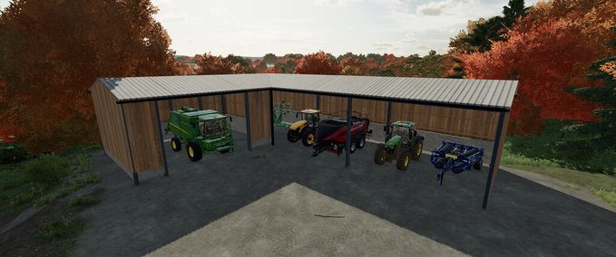 Platzierbare Objekte Fahrzeugschuppen In L-Form Landwirtschafts Simulator mod