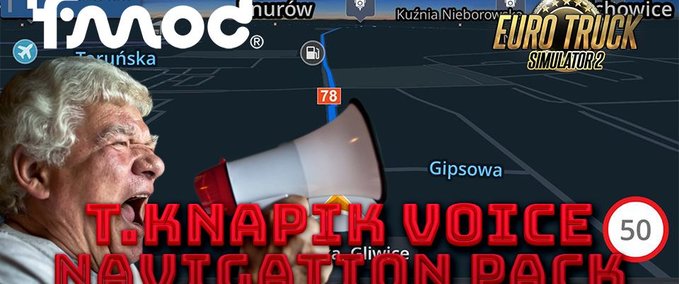 Mods T.Knapik Voice Navigation Pack - 1.47 Eurotruck Simulator mod