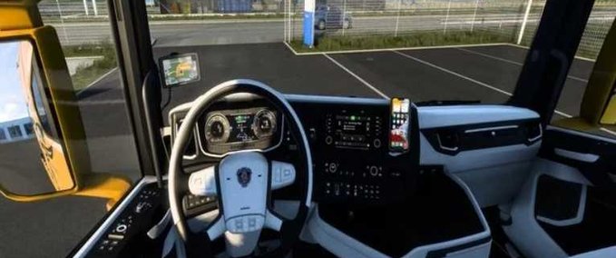 Trucks Scania S&R Black - White Interior Eurotruck Simulator mod