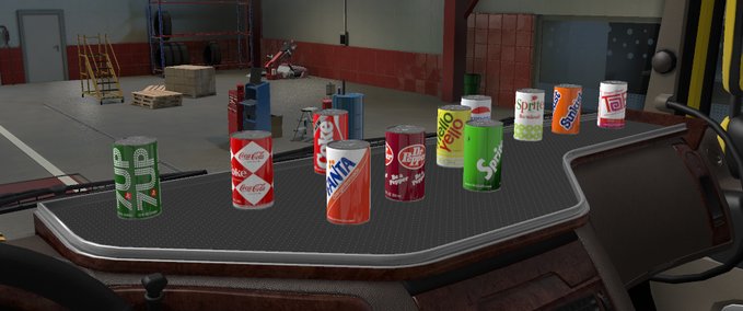 Trucks Vintage cans of soda in the cab of the Truck  Eurotruck Simulator mod