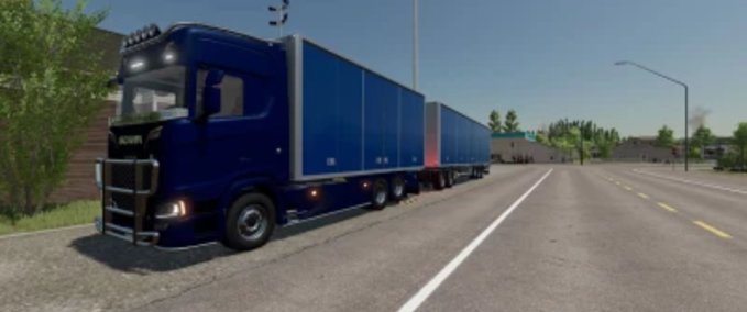 Sonstige Anhänger Scania mit Seitentrailer Landwirtschafts Simulator mod