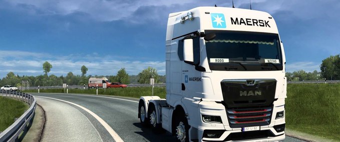 Trucks MAN TGX 2020 MAERSK SKIN 2ND - 1.47 Eurotruck Simulator mod