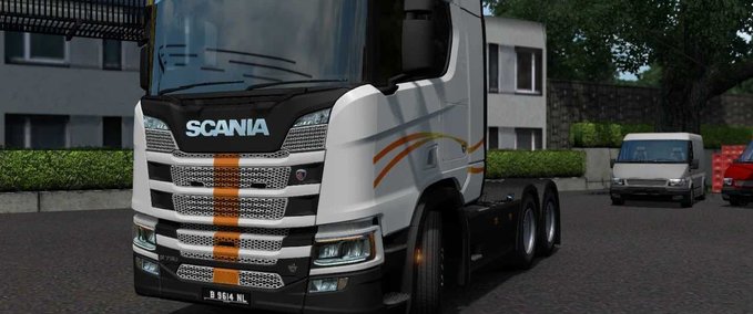 Trucks Yellow Orange Wave Truck Skin  Eurotruck Simulator mod