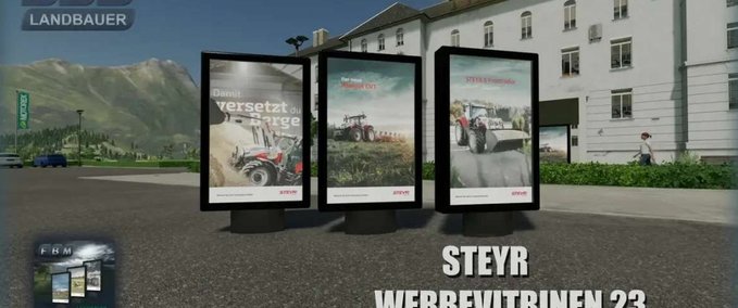 Gebäude Steyr Werbevitrinen 23 Landwirtschafts Simulator mod