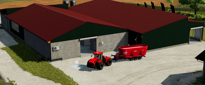 Platzierbare Objekte Cow Barn BIG With GEA MixFeeder [10,000 Cow] Landwirtschafts Simulator mod