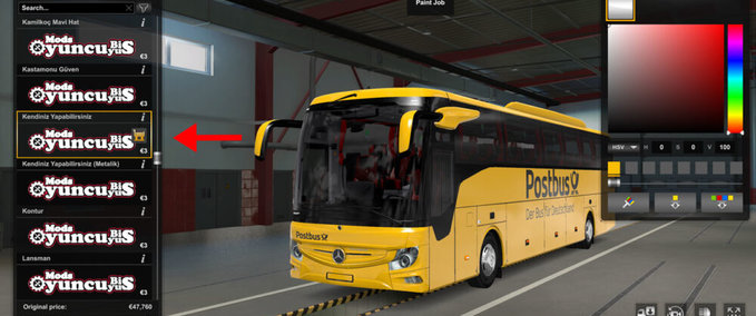 Trucks MB New Tourismo 2020 Postbus Skin  Eurotruck Simulator mod