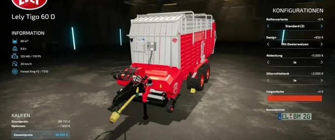 Ladewagen Lely Tigo 60D Landwirtschafts Simulator mod