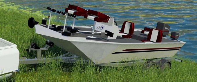 Dekoration Prop Angelboot auf Trailer Landwirtschafts Simulator mod