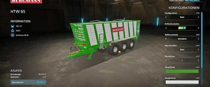 Ladewagen Bergmann Pack von kradel (HTW35-HTW65) Landwirtschafts Simulator mod