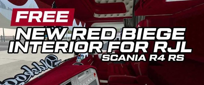 Trucks RJL Scania RS&R4 Red - Beige Interior [1.47] Eurotruck Simulator mod