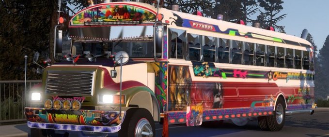 Trucks Diablo Rojo Thomas Panama Bus - 1.47 Eurotruck Simulator mod