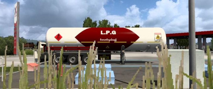 Trailer LPG Gas Tank Skin 2 for SCS Gas Tank by Player Thurein  Eurotruck Simulator mod