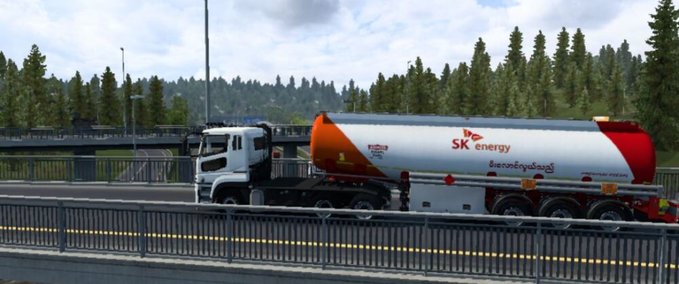 Trailer SK Energy Skin for SCS Fuel Tank by Player Thurein Eurotruck Simulator mod
