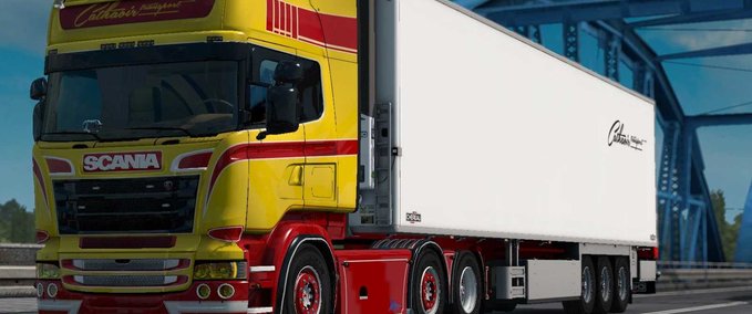 Trucks Scania Yellow - Red Skin Eurotruck Simulator mod