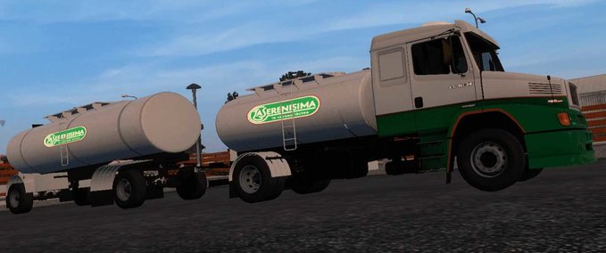 Trucks MB 1634 + Acoplado Serenisima Micky Meltom - 1.47 Eurotruck Simulator mod