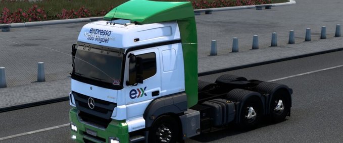 Trucks MERCEDES-BENZ AXOR BY QUALITY3DMODS EXPRESSO SÃO MIGUEL SKIN BY RODONITCHO MODS  Eurotruck Simulator mod