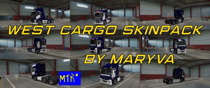 Trucks West Cargo Transportes Skinpack  Eurotruck Simulator mod