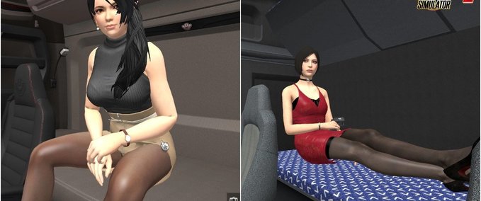 Trucks Girls Co-Driver Passengers (1.47.x) Eurotruck Simulator mod
