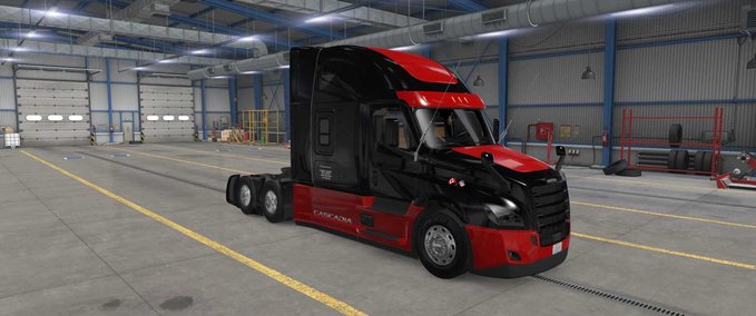 Skins Cascadia Black & Red Skin  American Truck Simulator mod