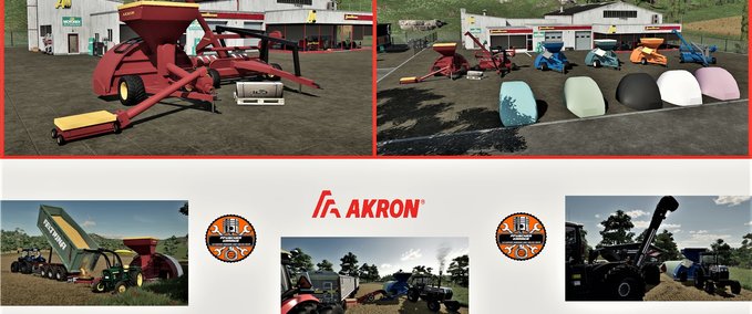 Überladewagen Akron Grain Bagging System Landwirtschafts Simulator mod