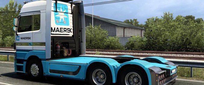 Trucks MERCEDES-BENZ ACTROS MAERSK SKIN #1.0 Eurotruck Simulator mod