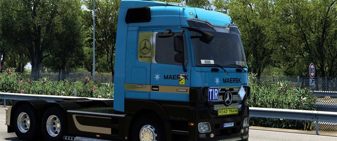 Trucks MERCEDES-BENZ ACTROS MAERSK SKIN #2.0 Eurotruck Simulator mod