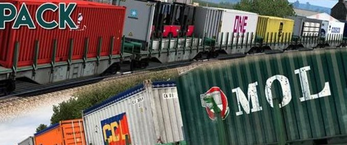 Trailer CONTAINER PACK TRAIN ADDON BY ARNOOK Eurotruck Simulator mod