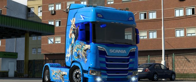 Skins SCANIA R NEXTGEN HOCHDACH BLAU ANIME Eurotruck Simulator mod