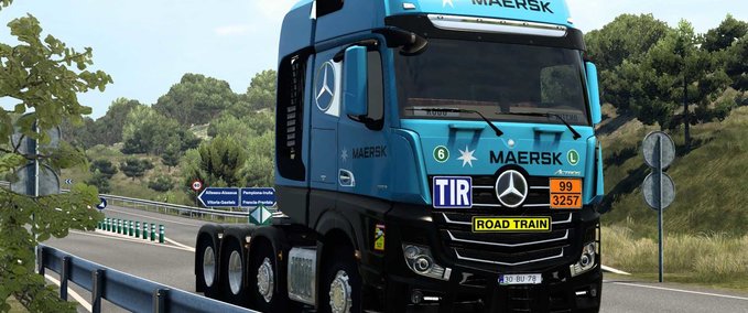 Trucks SKIN MAERSK MERCEDES-BENZ NEW ACTROS #2.0 Eurotruck Simulator mod