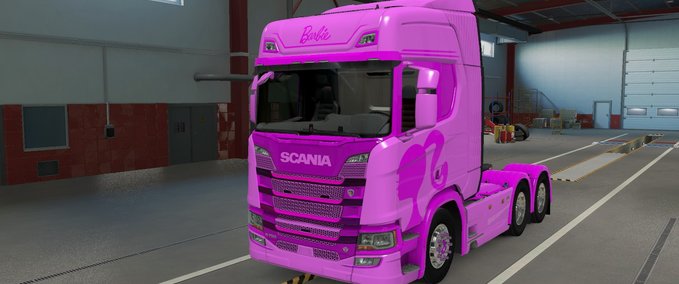 Skins SCANIA R HIGHROOF BARBIE SKIN Eurotruck Simulator mod